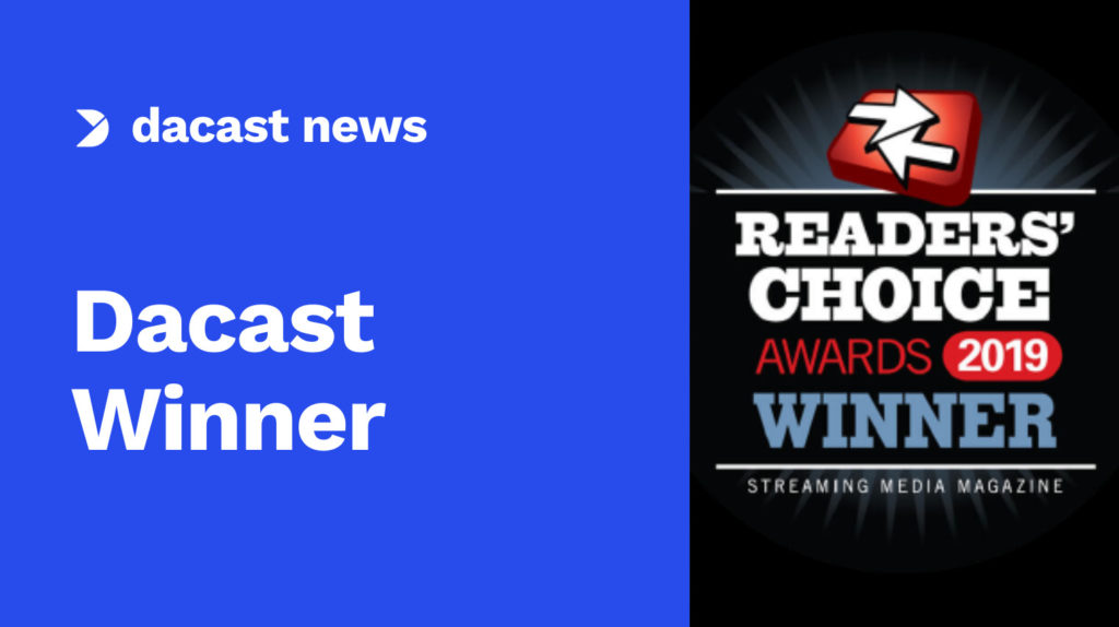 Dacast a Winner of the 2019 Streaming Media Readers’ Choice Awards Image